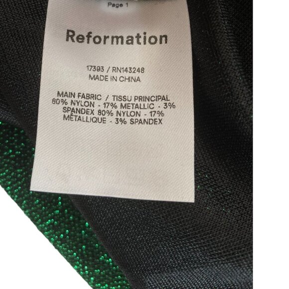 Reformation Amina Metallic Dress in Green - Picture 12 of 12